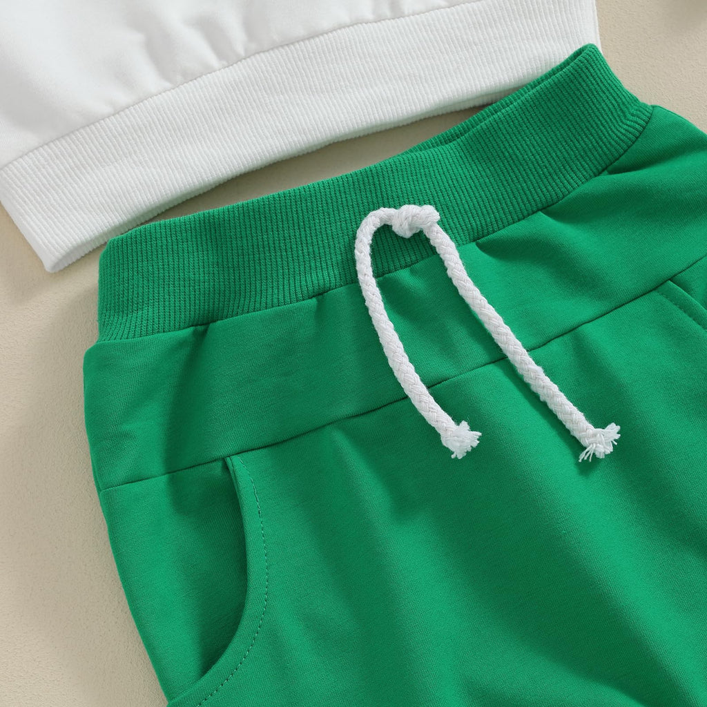 Kupretty Baby Boy St. Patrick Outfit Lucky Sweatshirt Pants Green 12-18M