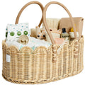 BEBE BASK Premium Baby Diaper Caddy Organizer - Scalloped Rattan Basket