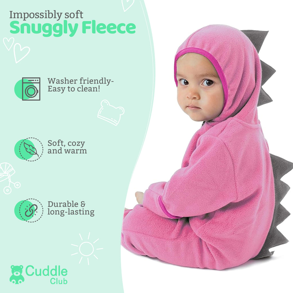 Cuddle Club Fleece Baby Bunting Bodysuit – Infant One Piece Kids Hooded Romper Outerwear Toddler Jacket