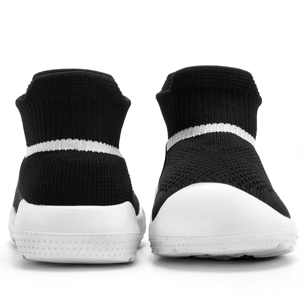MORENDL Toddler Sock Shoes Baby Walking Shoes Infant Slippers Boys & Girls Non-Slip Sneakers Black 9-12 Months