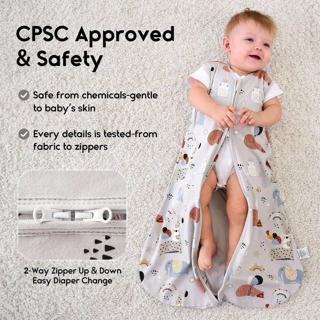 Yoofoss Baby Sleep Sack 0-6 Months 0.5 Tog Wearable Blanket for Baby, 3 Pack 100% Organic Cotton Infant Toddler Sleeping Sack 2-Way Zipper Lightweight Sleep Sack