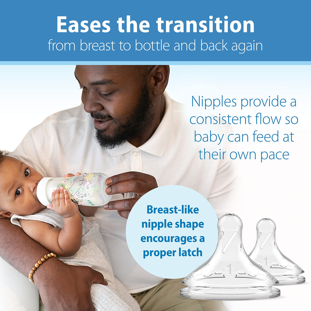 Dr. Brown's Anti-Colic Options+ Wide-Neck Baby Bottles, Ocean, 2-Pack