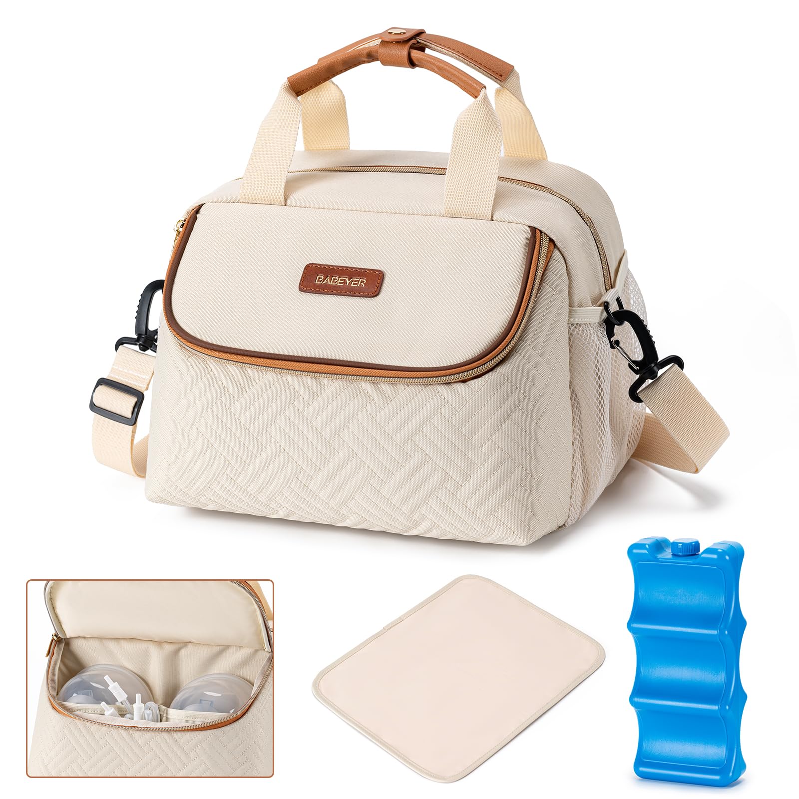 Breastmilk Cooler Breast Pump Bag with Ice Pack Fits 6 Bottles Up to 9 Oz