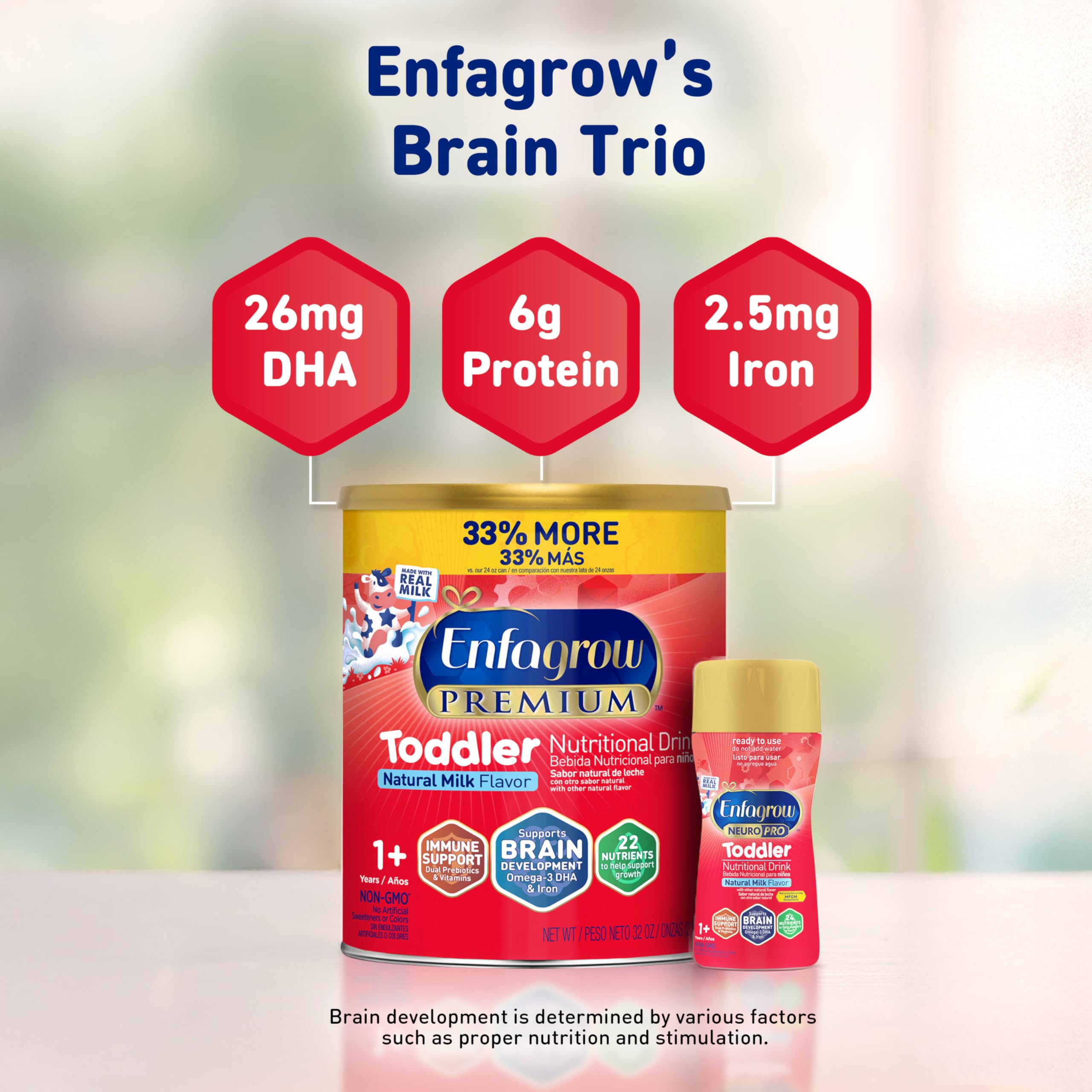 Enfagrow Premium Toddler Milk Nutritional Drink, Enfagrow Toddler Drink, Try Our Brain-Supporting Trio, 32oz Can