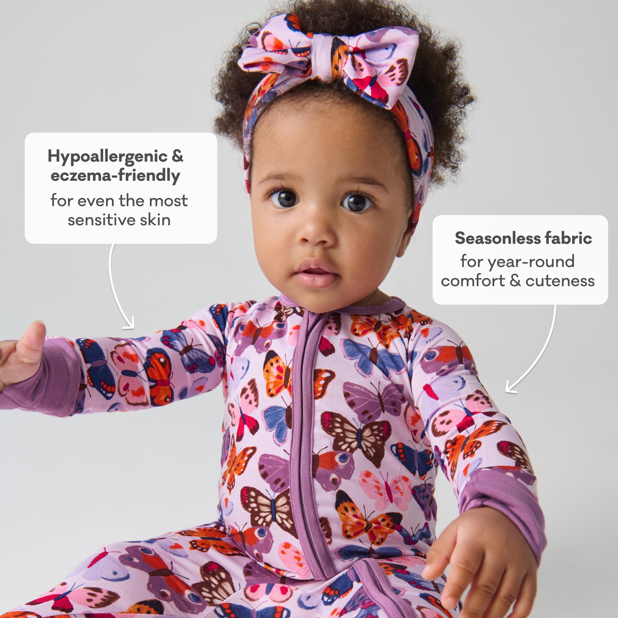 Little Sleepies Baby Pajamas, Butterfly Kisses, 6-12 months