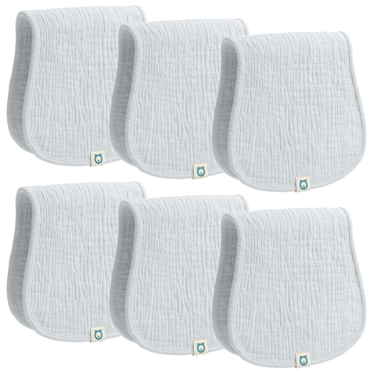 ROMY RO Muslin Burp Cloths Set, 6 Pieces, 100% Organic Cotton Hand Washcloths for Baby Boys and Girls Extra Absorbent and Soft Burping Rags (Cherry - Multi Colored)
