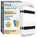 MilkWorx Freeze It Flat Breastmilk Bag Organizer, Set of 2 (Black Double)