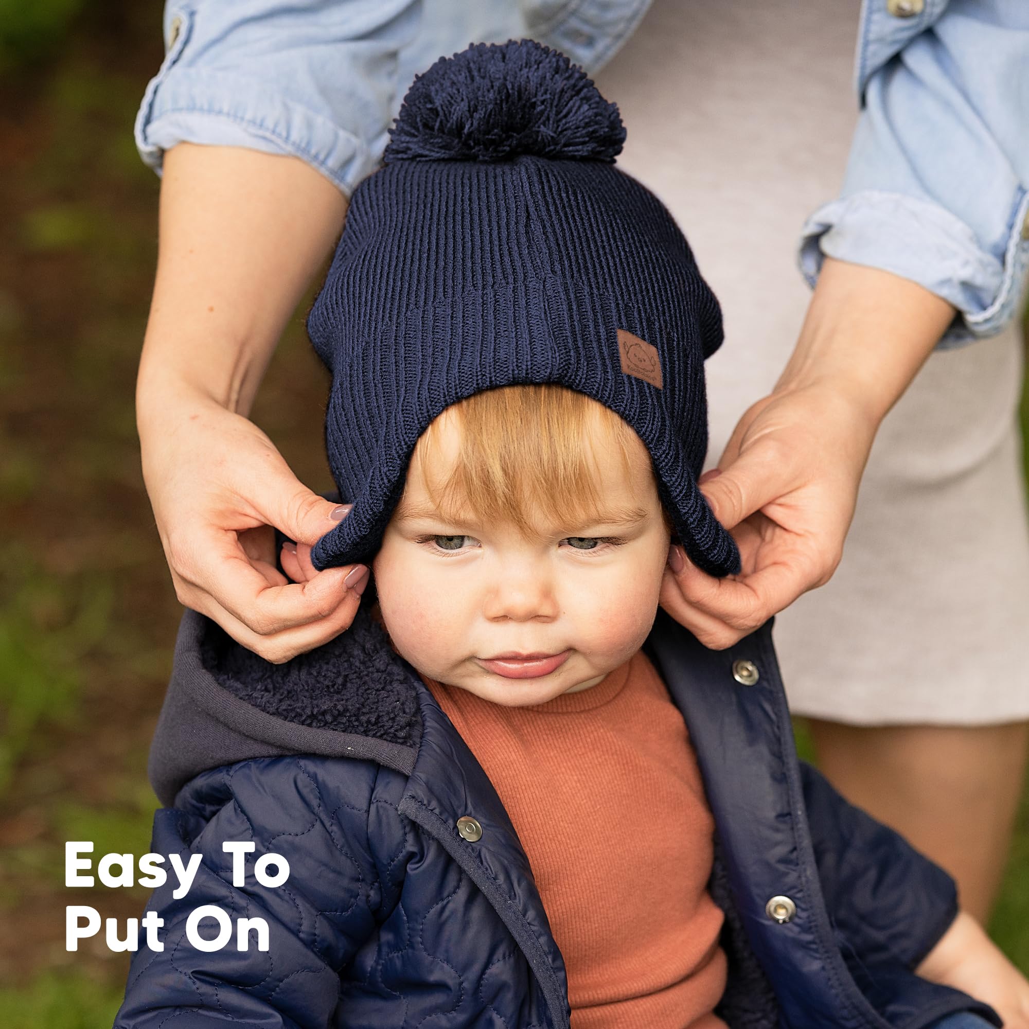 KeaBabies Baby Beanies, Winter Baby Hats for Boys, Girls (Cream, 6-36M)