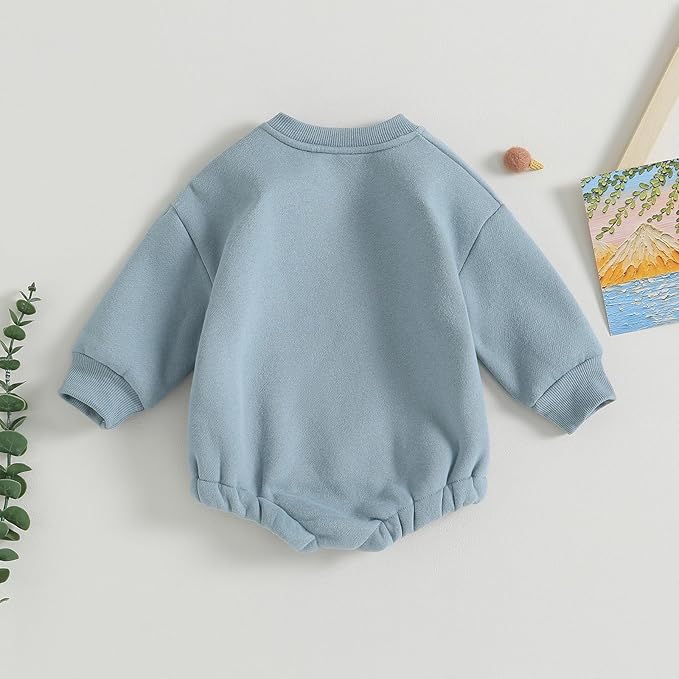 VISGOGO Newborn Infant Baby Boy Girls Oversized Romper Little Dude Sweater Onesie Coming Home Outfit Neutral Clothes