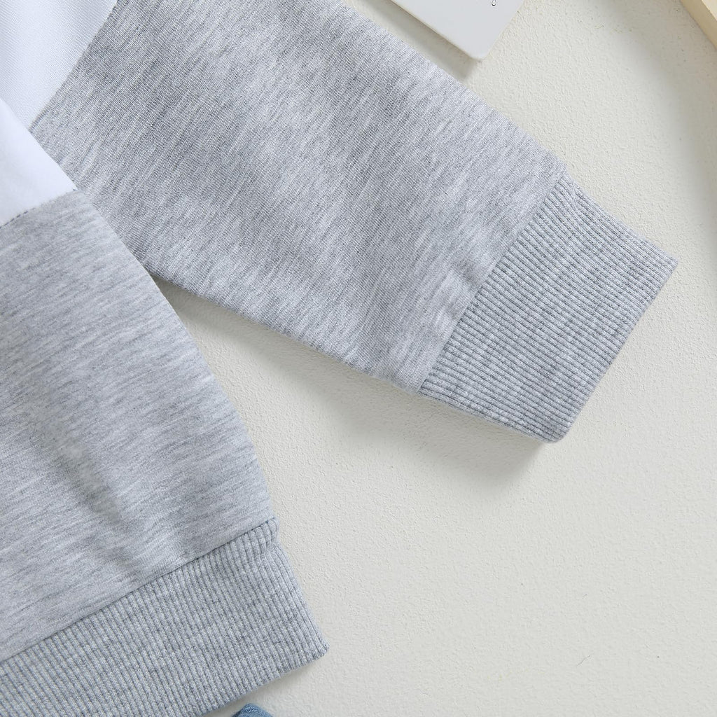 Kupretty Toddler Baby Boy Color Block Sweatshirt Pants Set