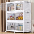 150Gal XL Stackable Storage Bins Foldable Box Cabinet for Home 3Pack White