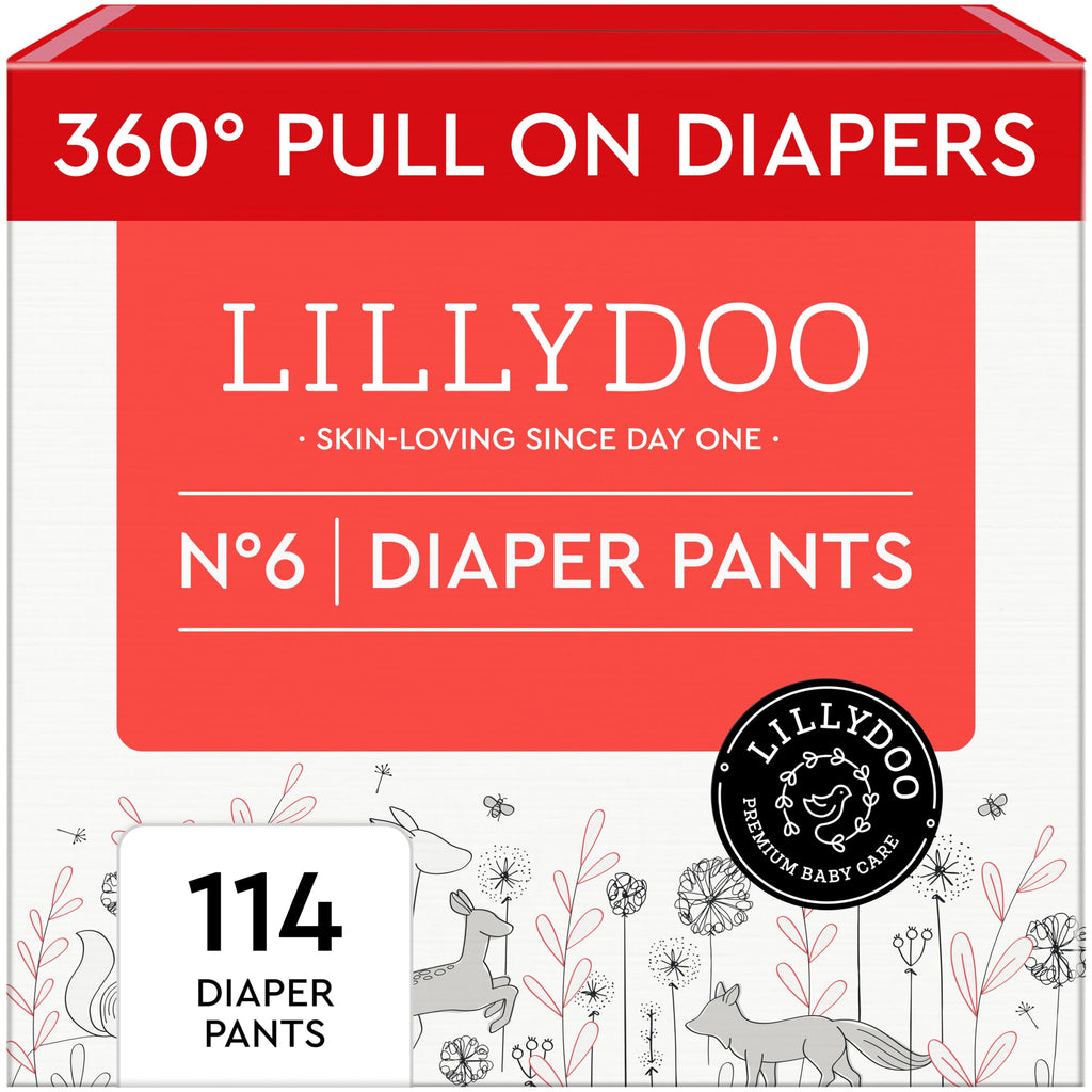 LILLYDOO Toddler Pull-On Diaper Pants, Size 6 (29+ lbs), 114 Count, TCF