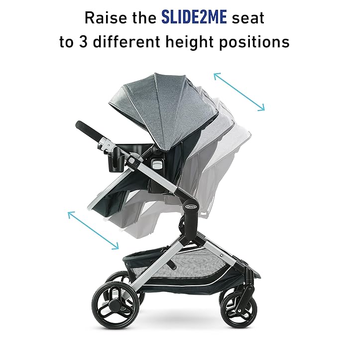 Graco Modes Nest Baby Stroller, 3 Modes: Adjustable Slide2Me Infant Car Seat Carrier, Infant Pramette, to Toddler Stroller, Nico