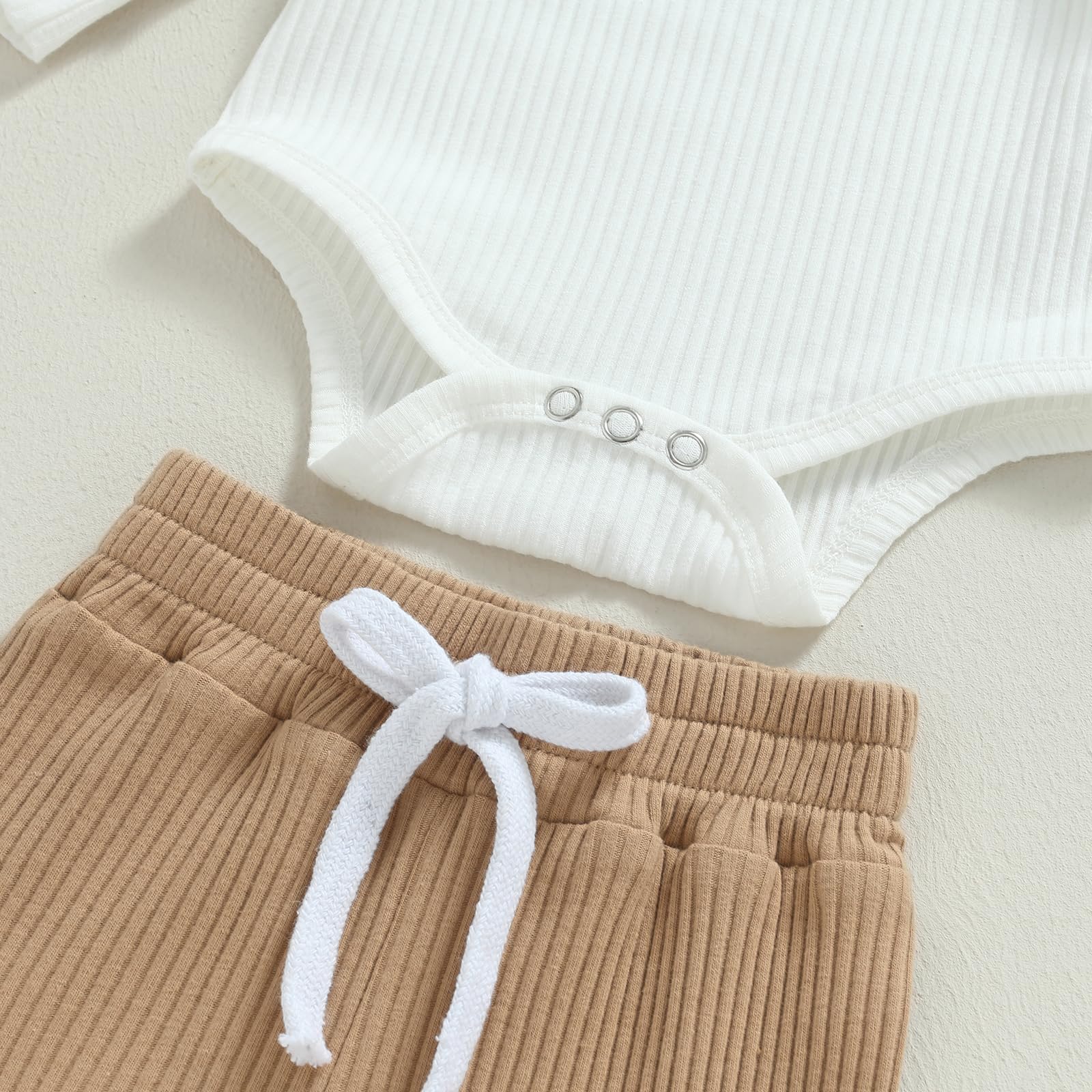 MA&BABY Newborn Baby Boy Clothes Ribbed Knit Long Sleeve Romper Pants Set