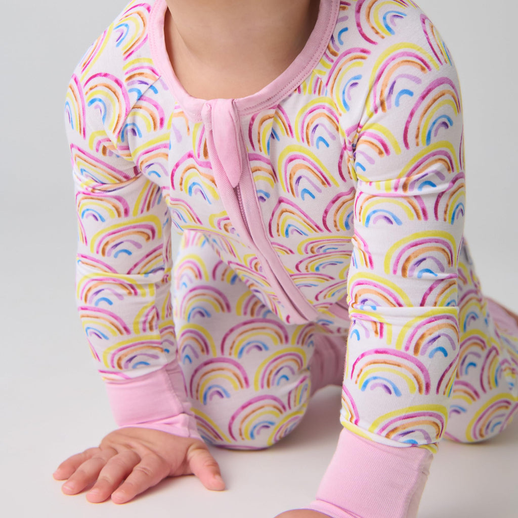 Little Sleepies Baby Pajamas, Pastel Rainbows, 3-6M