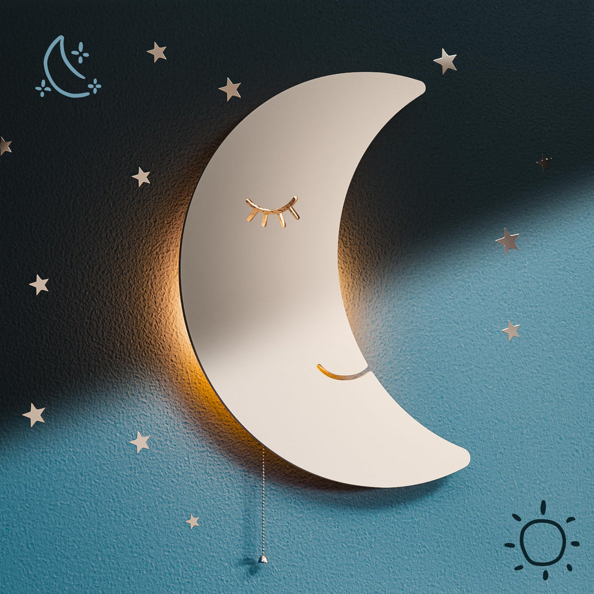 Moon Light - Floating Moon Wall Lamp | Baby Nursery Moon Night Light