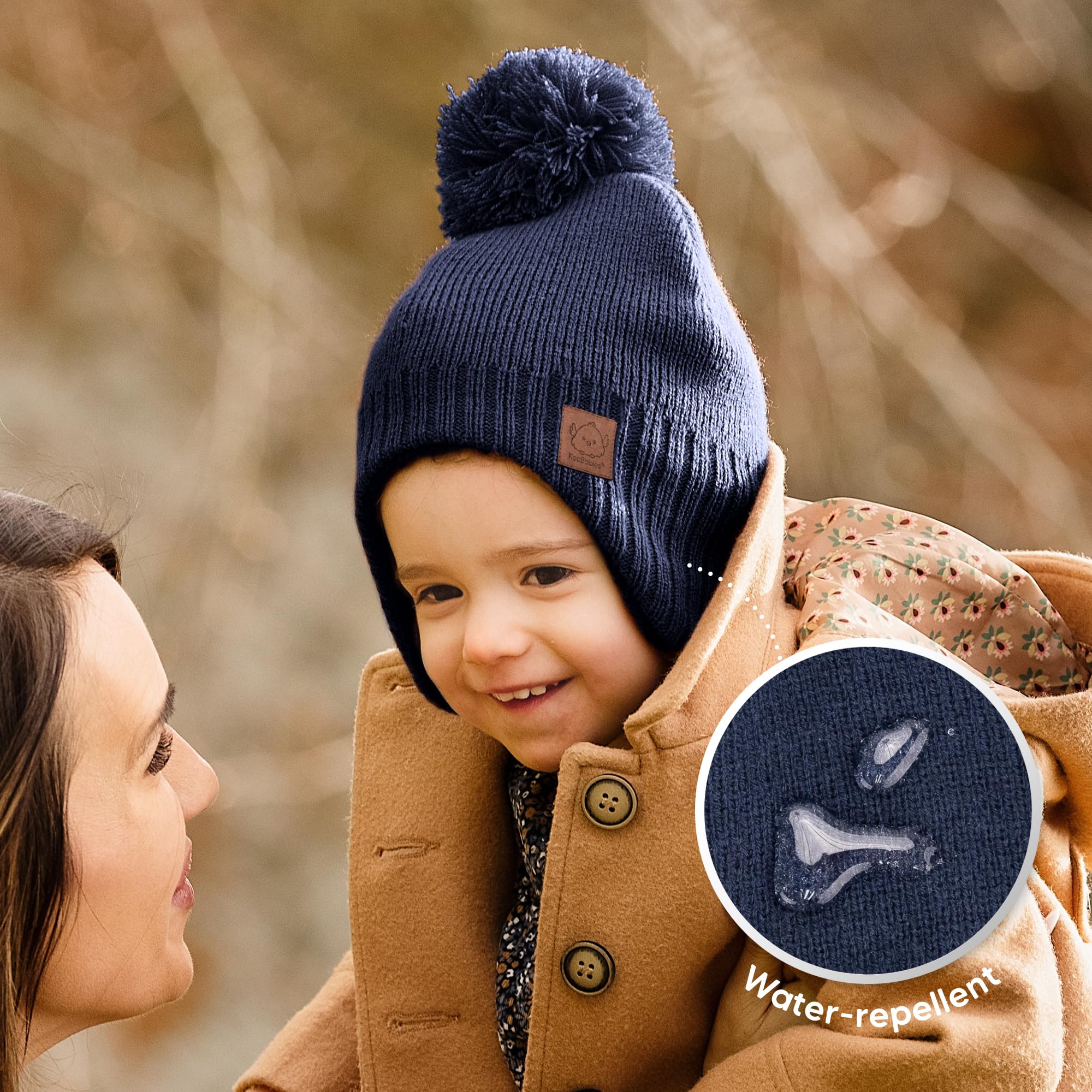 KeaBabies Baby Beanies, Winter Baby Hats for Boys, Girls (Cream, 6-36M)
