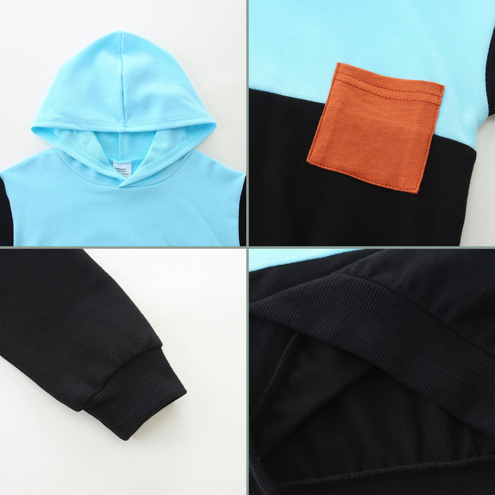 Babymine Toddler Boy Clothes Long Sleeve Hoodies Top With Elastic Waistband Pants Fall Winter