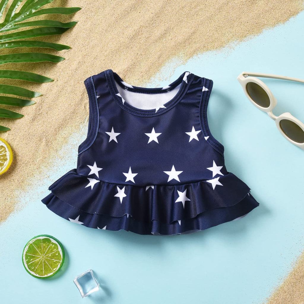 Aalizzwell Baby Infant Girls Swimsuit Two Piece Independence Day Ruffle Bathing Suit Bikini American Flag Swimming Suit 4th of July Swimwear Beach Wear 6-12 Months
