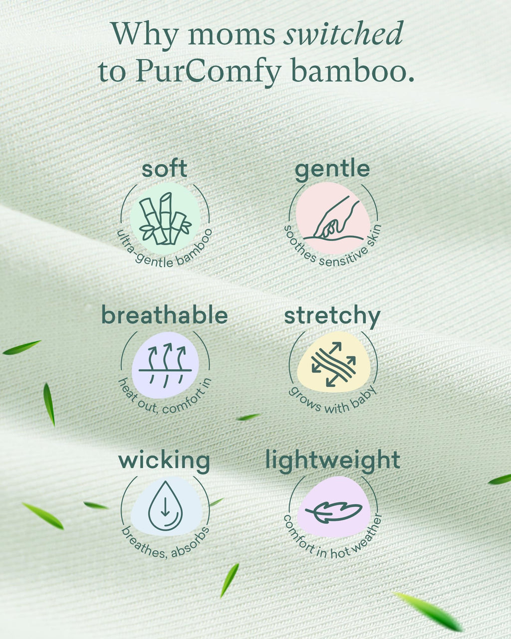 PurComfy Supersoft Sleep Sack 0.5 TOG, Bamboo Viscose, 0-3 Months, Sage