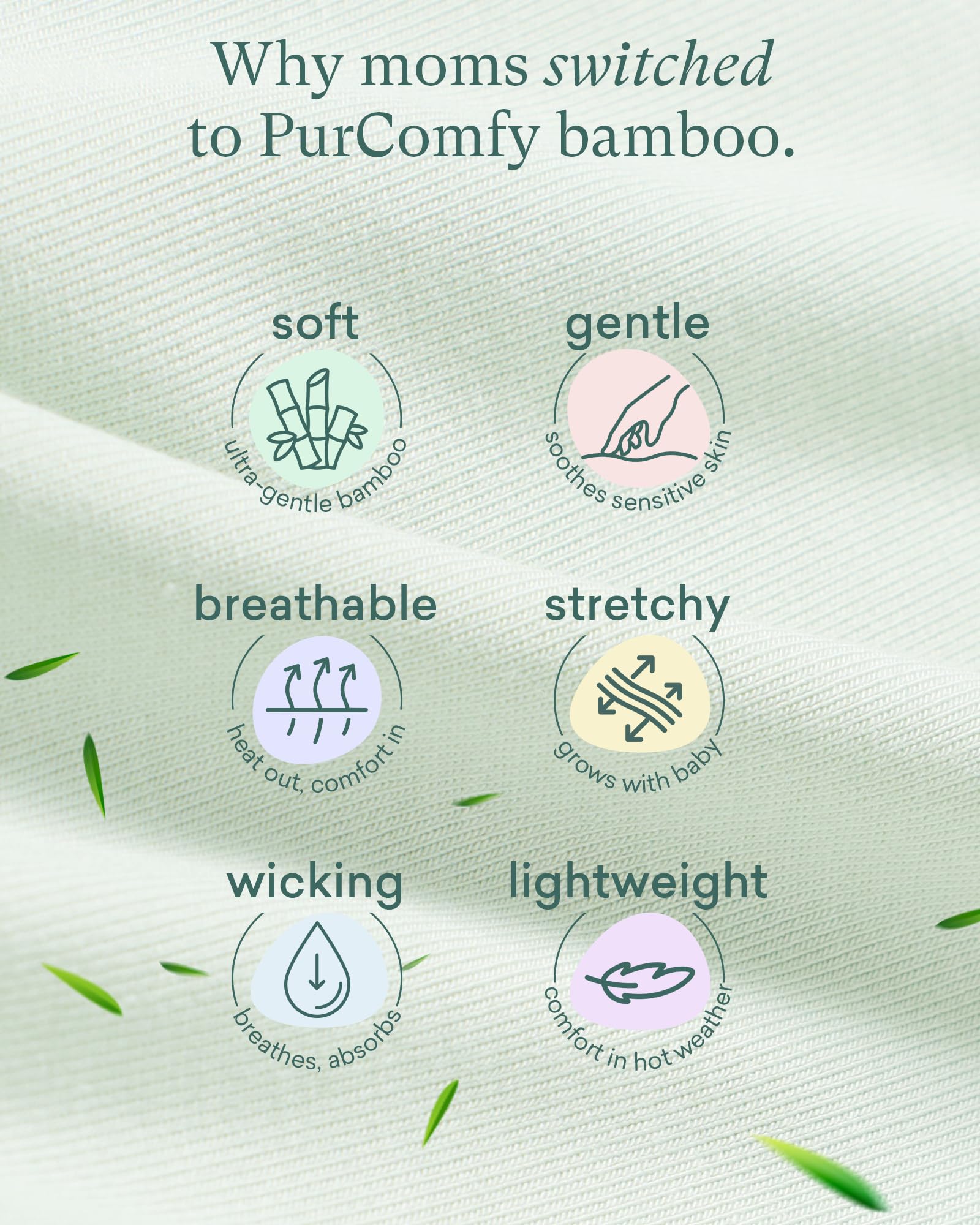 PurComfy Supersoft Sleep Sack 0.5 TOG, Bamboo Viscose, 0-3 Months, Sage