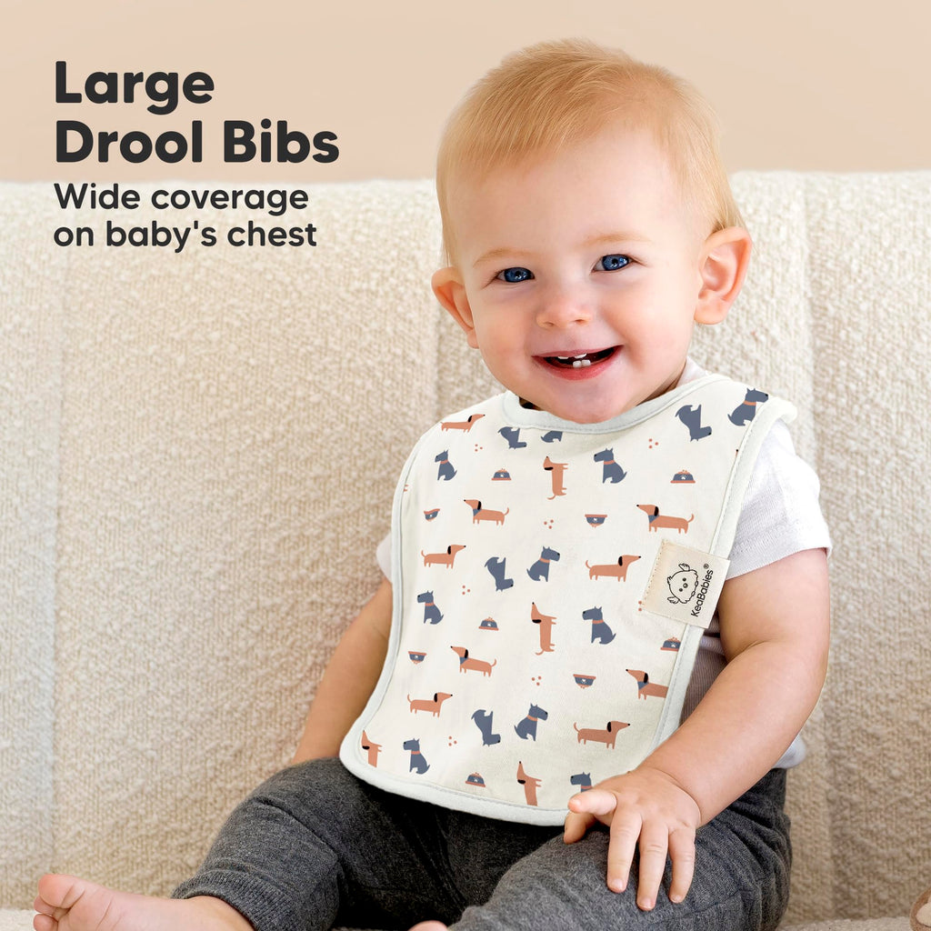 KeaBabies 8-Pack Organic Baby Bibs for Boys, Girls Drool Bibs (Pets & Paws)