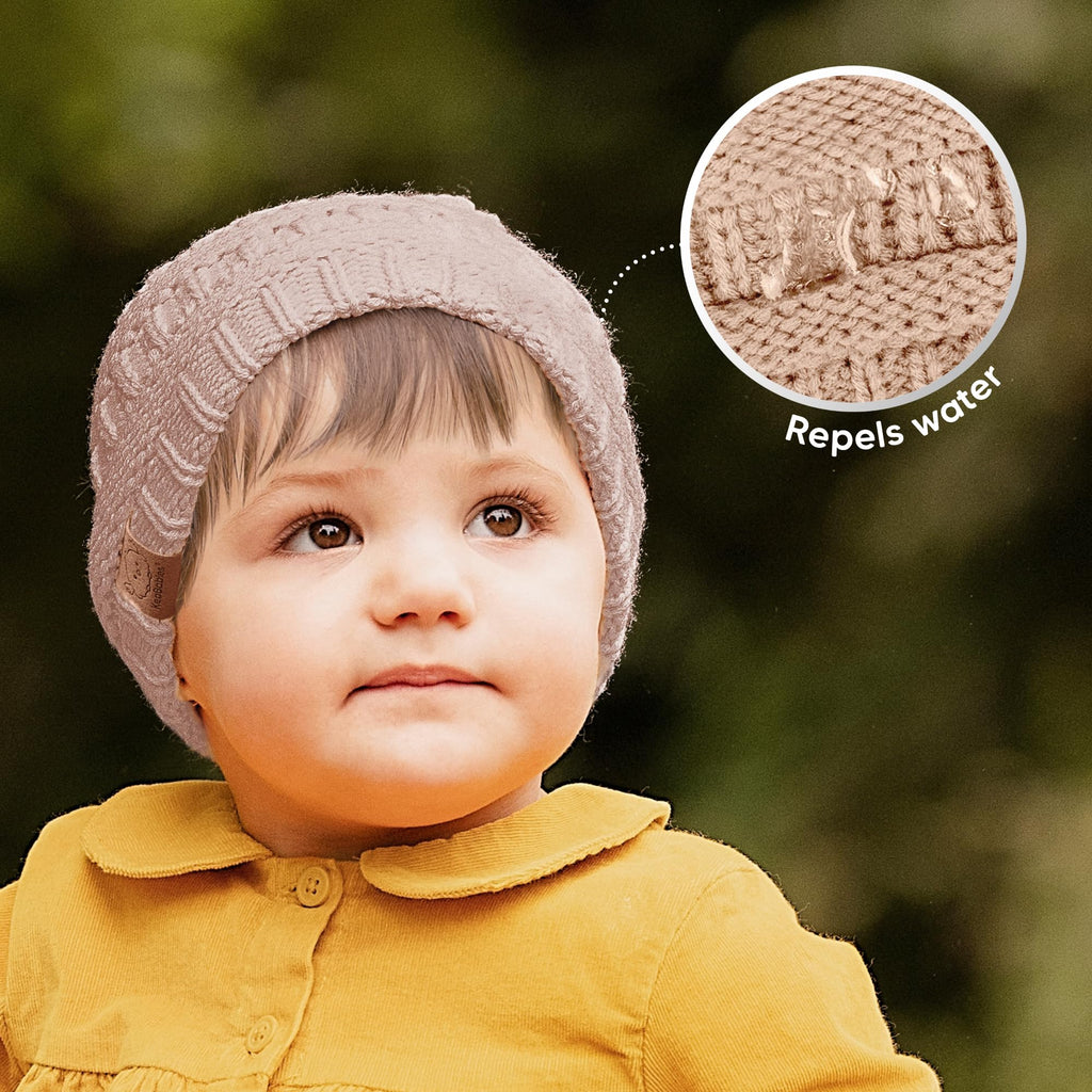KeaBabies 3-Pack Baby Beanies for Boys, Girls,Soft Cute Baby Hat (Tea Rose, 6-36M)