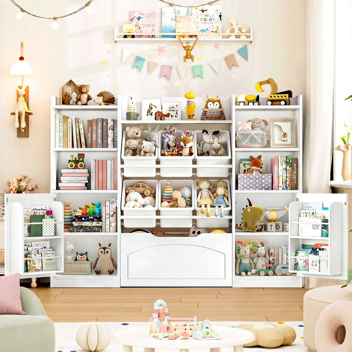 FINETONES Toy Storage Organizer with Movable Drawer Toy Organizer for Kids