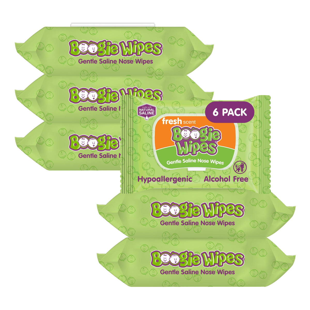 Boogie Saline Nose Wipes Fresh Scent - 45 Count