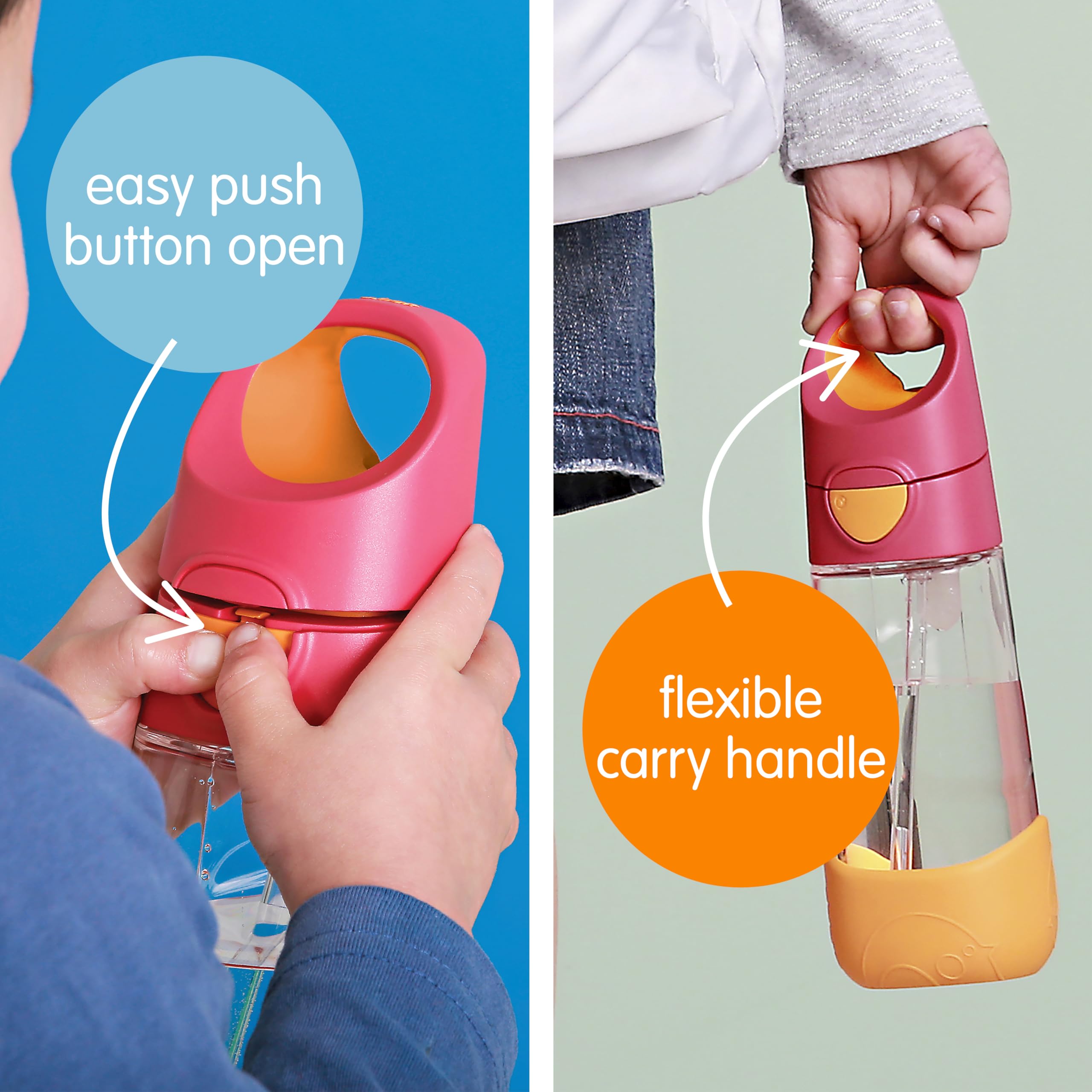 b.box Tritan™ Kids Water Bottle with Straw, 15 oz Toddler Water Bottle
