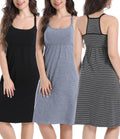 SUIEK 3-Pack Maternity Nursing Nightgown Breastfeeding Tank Tops Pregnancy Sleepwear (Medium)