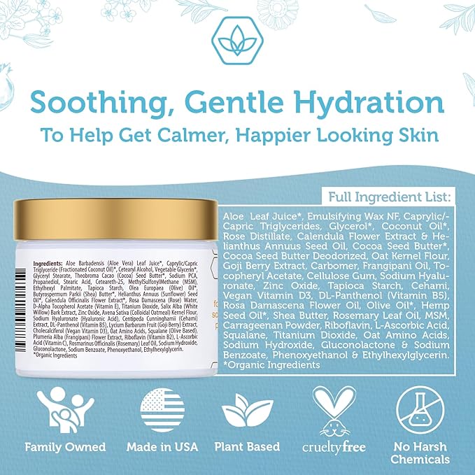 Era Organics Calendula Cream for Babies - Soothing & Nourishing Baby Moisturizer with Cocoa Butter, Rosemary & More - Face & Body Cream for Sensitive Skin, Made in USA