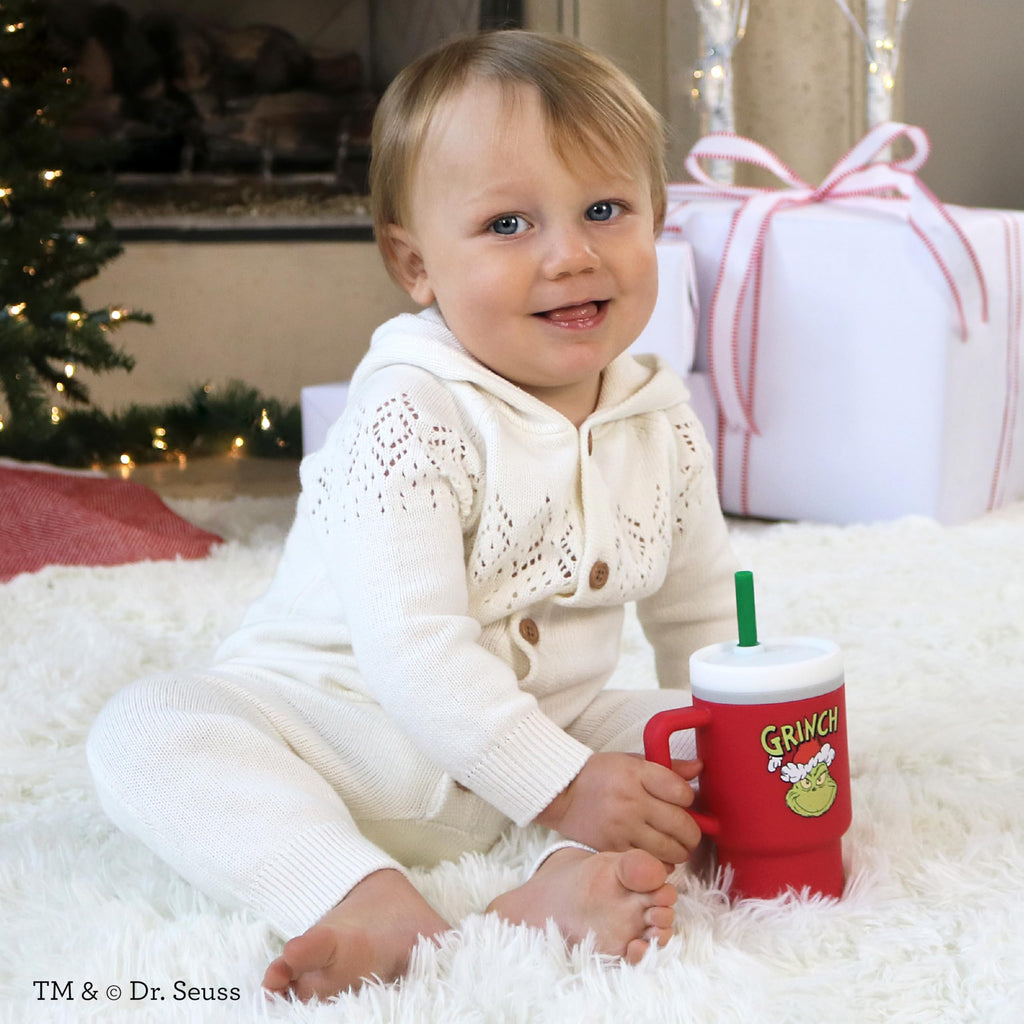 Infantino My 1st Tumbler 9 Oz Silicone Sippy Cup, Red Grinch