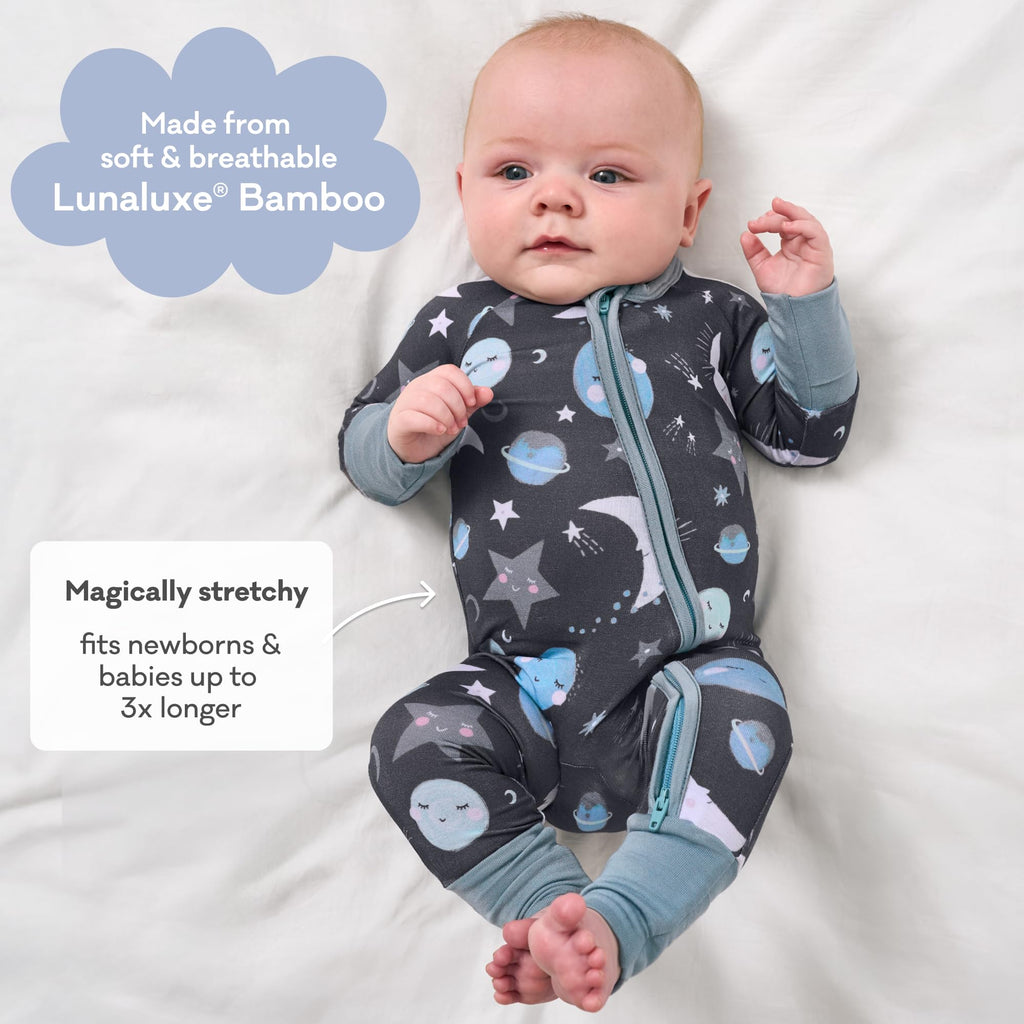 Little Sleepies Baby Pajamas, Blue To the Moon & Back, 6-12M
