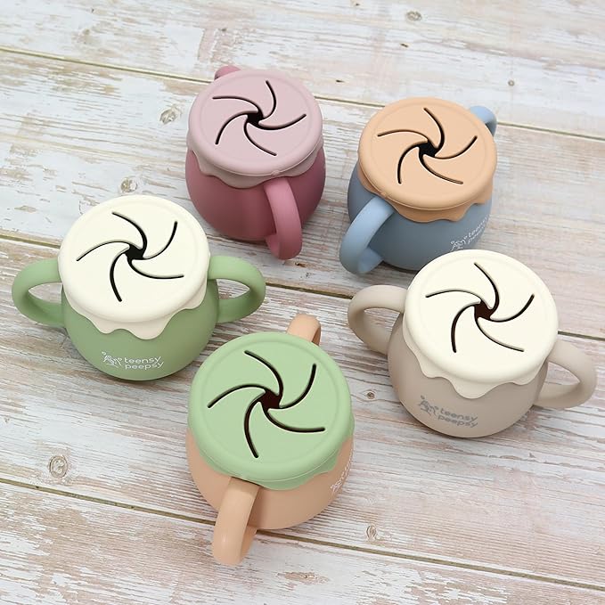 Honey Jar Pot 3-in-1 Silicone Training Cup 8.5oz, Baby Sippy Cup with Straw & Snack Cup for 6 months+ Straw Cup for Baby Boy Gift, Open Cup Toddler Smoothie Drinkware (Honey Jar Blue)