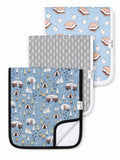 Copper Pearl Premium Baby Burp Cloths - 3-Pack Large Cotton Burp Cloths, Extra Soft Spit Up Rags with 3 Absorbent Layers, Perfect for Baby Boy Gifts (21" x 10" Size, Bridger Set)