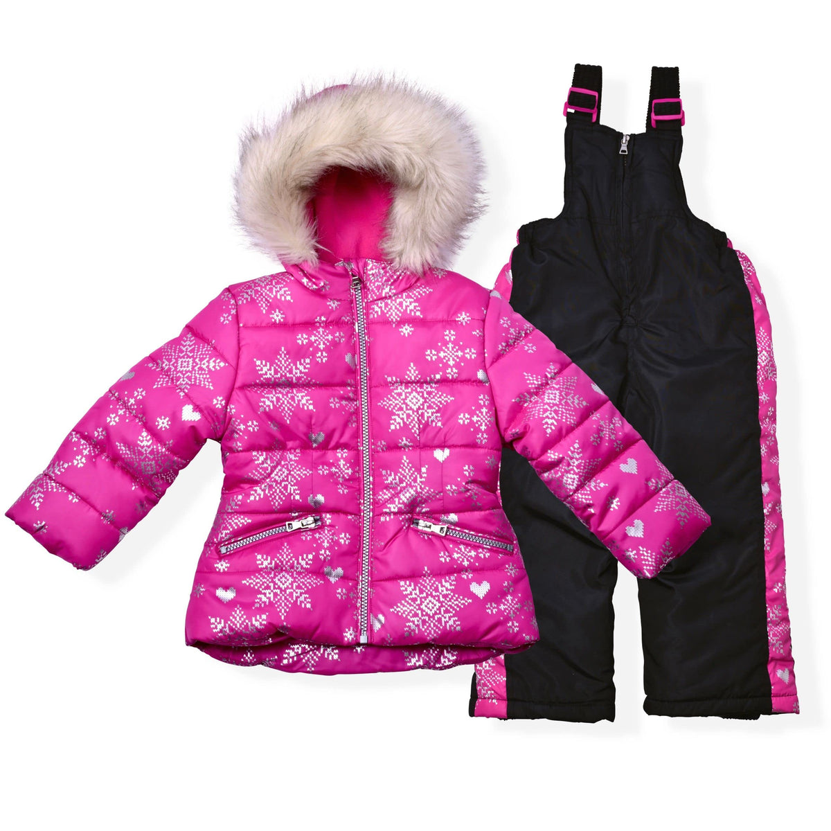 Arctic Quest Girls' Jacket and Snow Bib, Rose Violet (QJX0297C), 2T