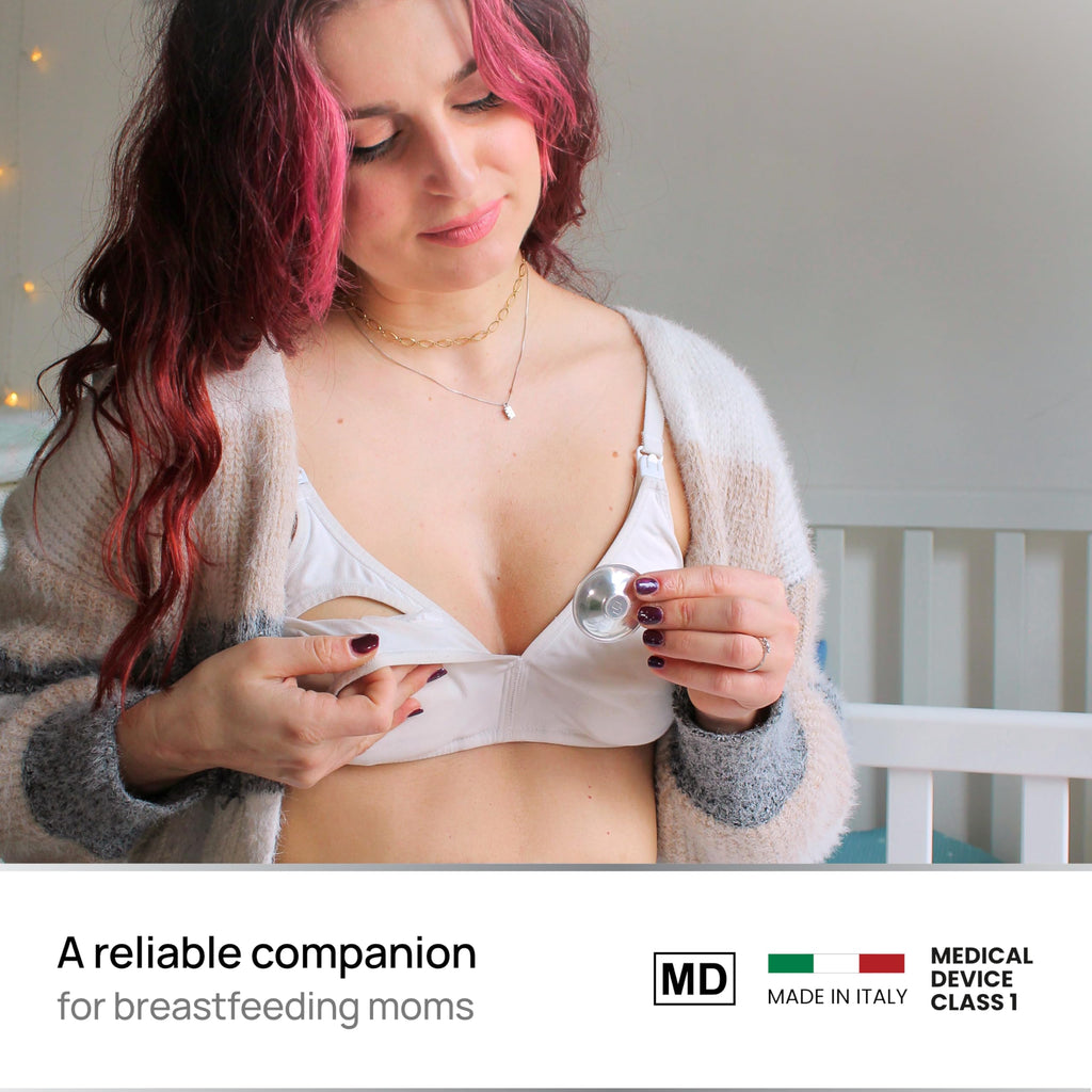 COVERbasics Silver Nipple Shields for Breastfeeding - Nursing Cups (Large)