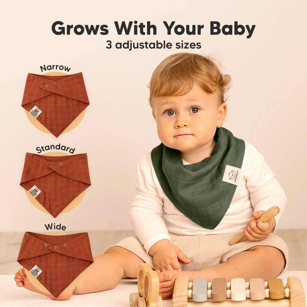 8-Pack Muslin Baby Bibs for Drooling, Teething Bandana Bibs 0-36M (Sahara)