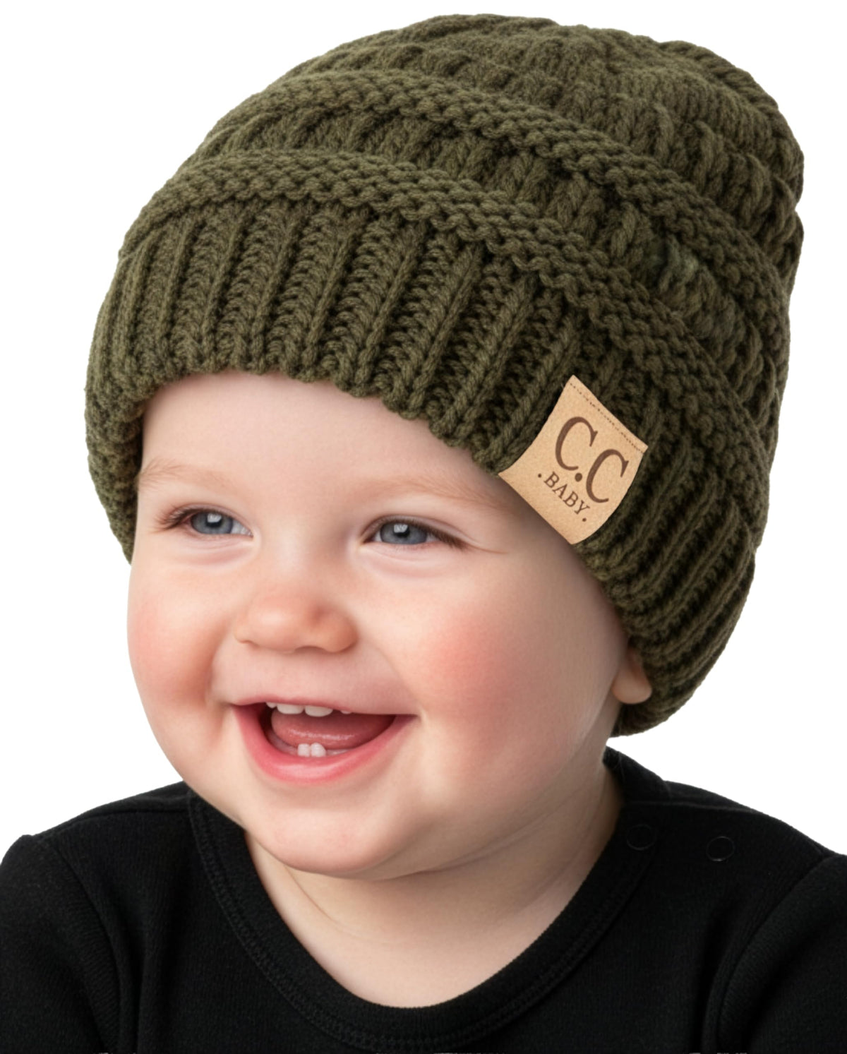 Funky Junque Baby Winter Hat – Cute Newborn Beanie, Infant Girl Hats 0–12 Months, Soft Knit Baby Beanies for Boys & Girls, Cozy Warm Stocking Stuffer Gift: Beige