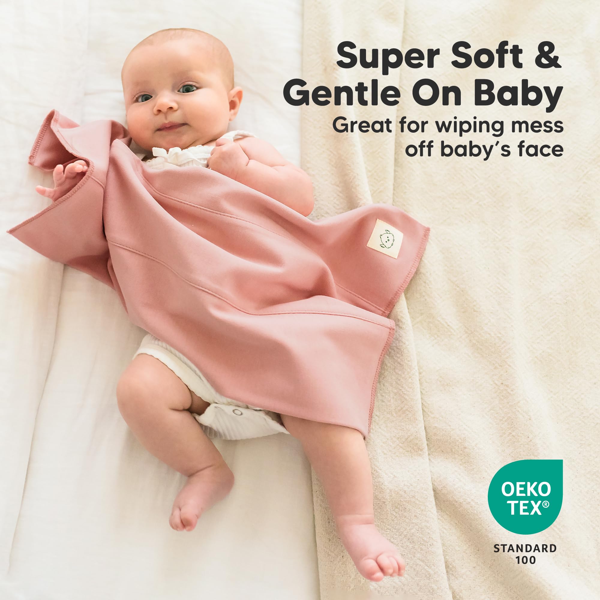 Organic Burp Cloths Baby Boy, Girl, 6-Pack Large Burping Cloths (Mauve)
