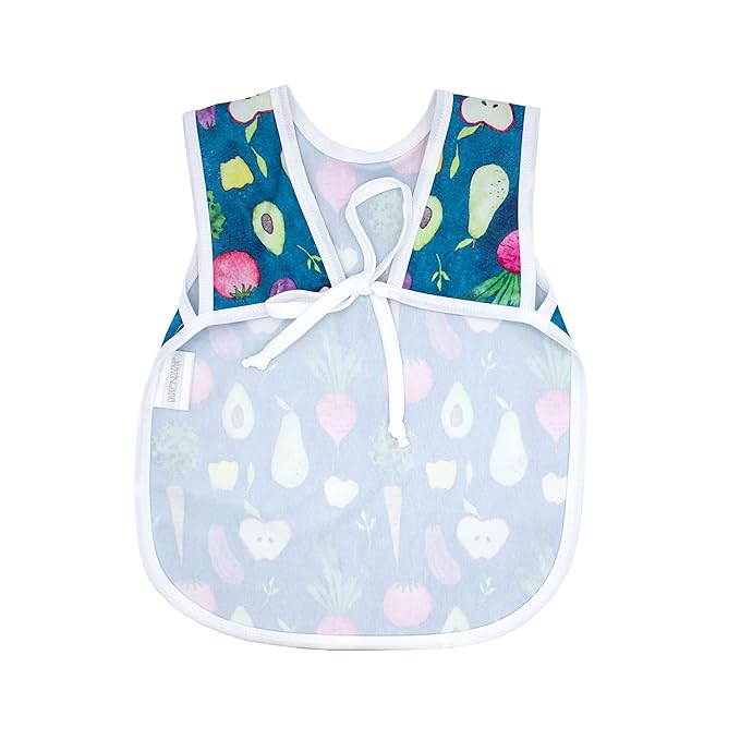 BapronBaby Organic Produce Bapron - No Neck Tie Safer Bib for Baby& Toddler - Soft Waterproof Stain Resistant - Machine Washable - Sz Baby/Toddler 6m-3T
