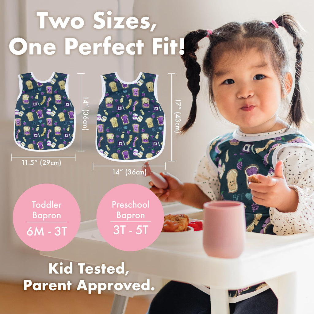BapronBaby White Buffalo Plaid Bapron - No Neck Tie Safer Bib for Baby & Toddler - Soft Waterproof Stain Resistant - Machine Washable - Sz Baby/Toddler 6m-3T