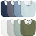 8-Pack Baby Muslin Bibs, Soft Cotton Drool Bibs for Boys Girls, Adjustable and Absorbent Newborn Bib Set for Feeding and Drooling