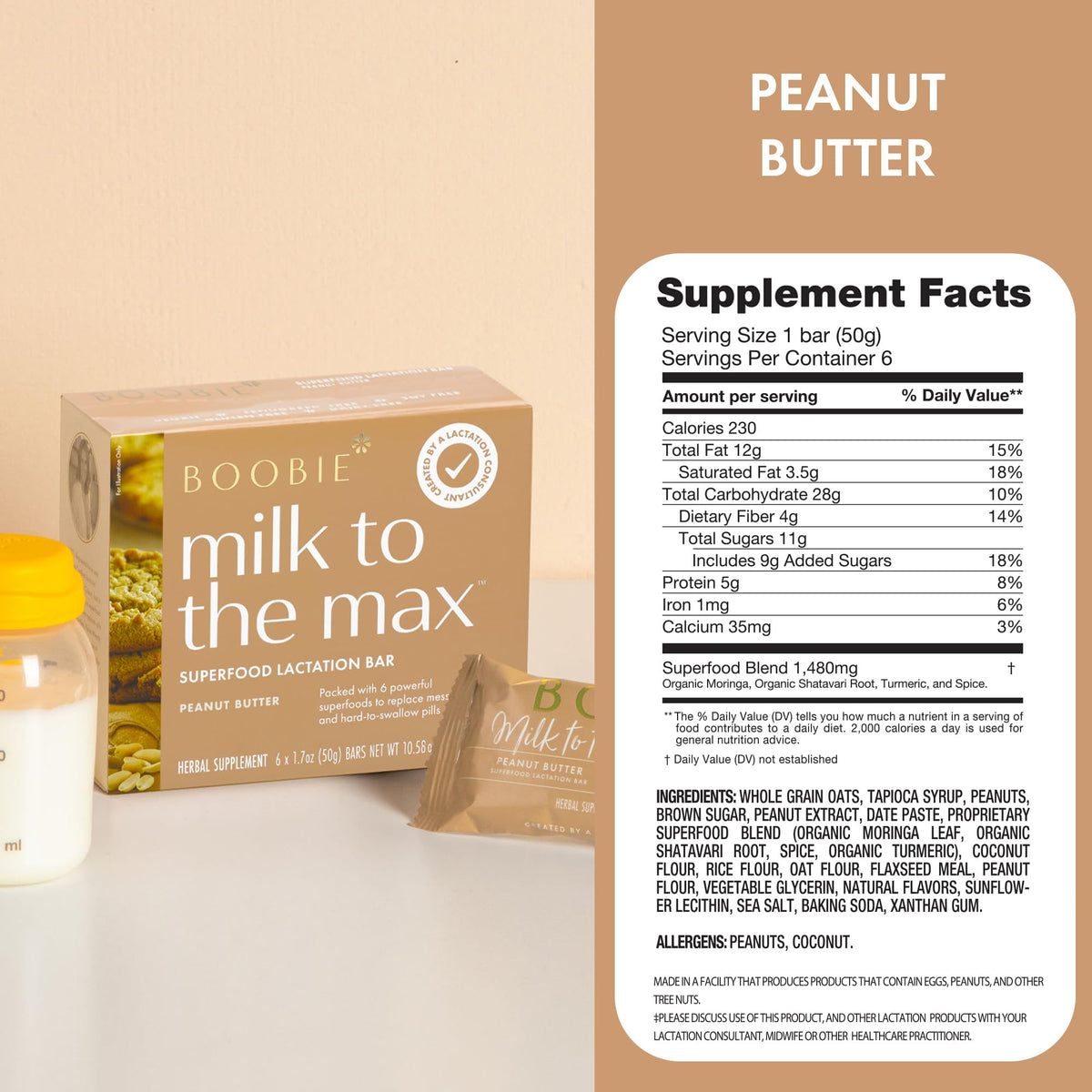 Boobie Bar Superfood Lactation Bar Variety Pack, Lactation Snacks for Breastfeeding Moms to Promote and Increase Milk Supply, Fenugreek-Free, Gluten-Free, Dairy-Free, Vegan (18 Bars, 3 Flavors)