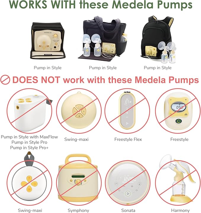Maymom Breast Pump Kit Compatible with Medela Pump in Style Advanced Pump; 2xTwo-Piece 30mm Breastshield, 2 Valve, 4 Membrane, 2 Replacement Tubing; Replacement Part for Medela Shield, Valve
