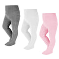 EPEIUS Baby Tights Toddler & Little Girls Cable Knit Tights Solid Cotton Stockings Seamless Footed Leggings Pantyhose Baby Clothes Dress Tights 6-8 Years,3 Pack,Pink/White/Light Grey