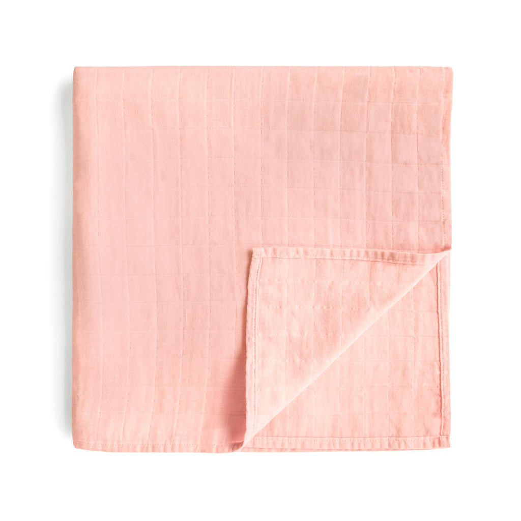 mushie Muslin Baby Swaddle Blanket | 100% Organic Cotton (Rose Vanilla)