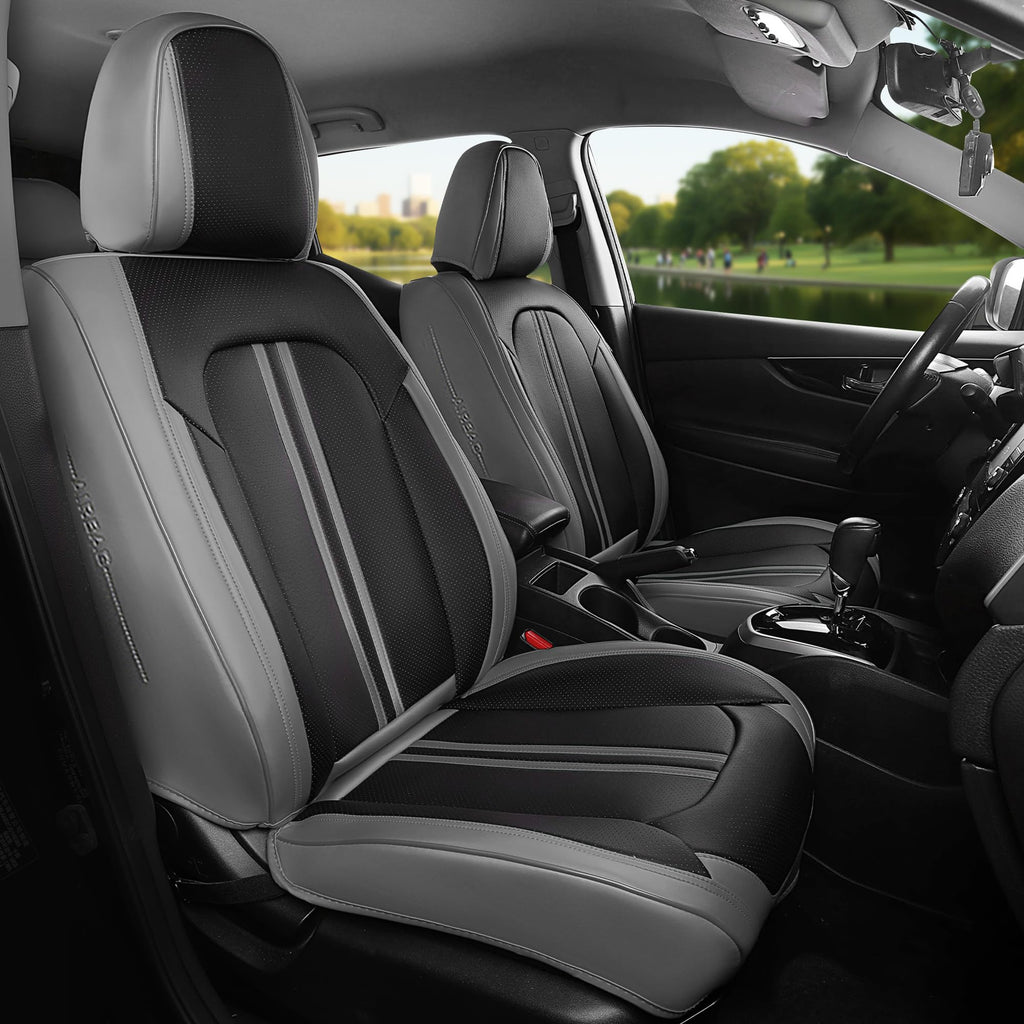 FREESOO Leather Seat Covers Full Set for Cars Trucks SUV, Front Seats 2PCS
