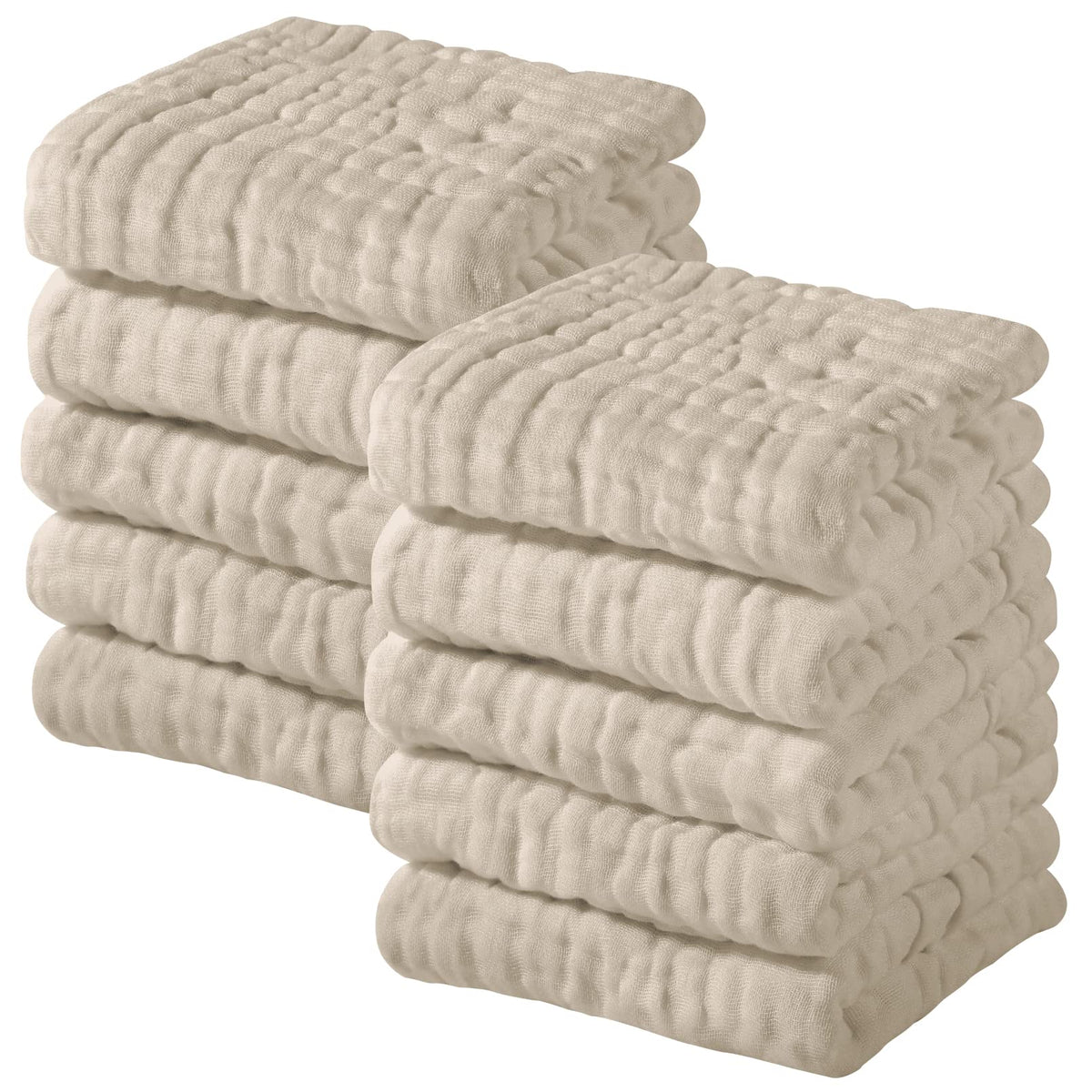 Yoofoss Muslin Baby Washcloths 100% Organic Cotton Face Towels 6 Pack Wash Cloths for Baby 12x12in Soft and Absorbent Baby Wipes (Gradient Green)